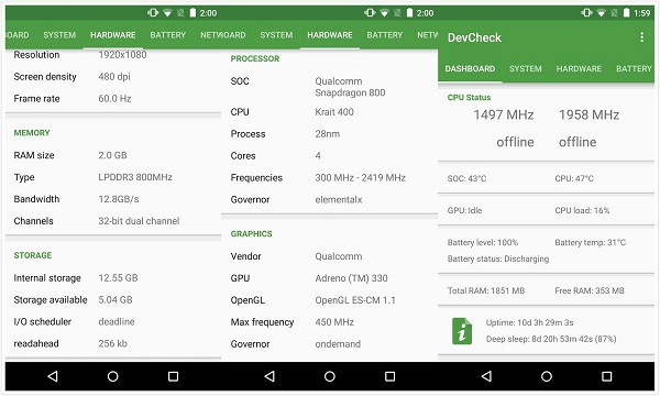 DevCheck：一个高颜值并且功能非常全面的手机系统信息软件